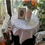 serviette table brodée florale blanc classique réutilisable maison fêtes noces
