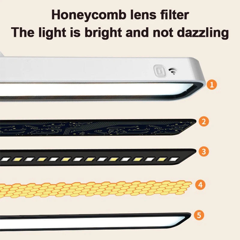 lampe led rechargeable moderne blanc affichage heure télécommande protection yeux minimaliste
