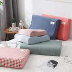 taie d'oreiller coton solide couleur rouge bleu gris vert rose moderne minimaliste 30x50cm 40x60cm