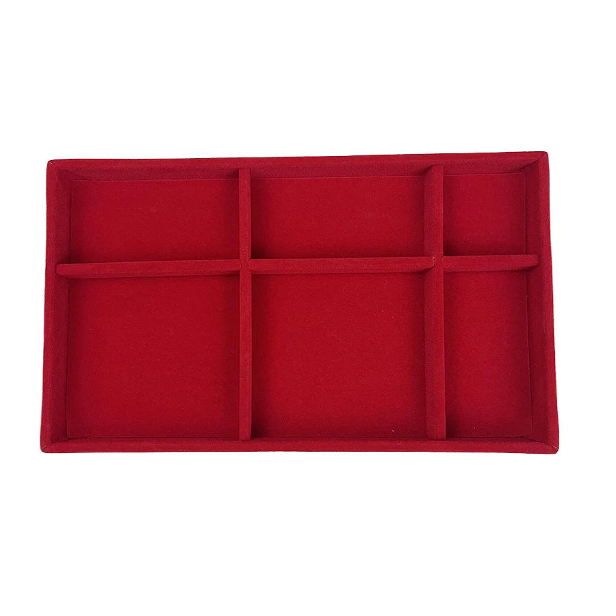 boîte bijoux velours rouge moderne plateau 21cm colliers boucles doreilles bracelet doré lunettes