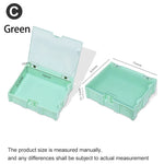 boîtes rangement électroniques vert rose bleu clips fermeture pratiques modernes