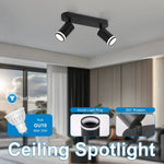 spot noir moderne acrylique light ring aluminium gu10 25w led replaceable