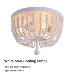 suspension lumineuse plafonnier led bois vintage éclairage salon chambre blanc gris doré