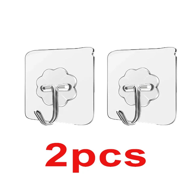 crochets adhésifs transparents modernes mur porte support charge lourde cuisine salle bain douche serviettes