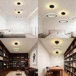 suspension lumineuse moderne anneau noir blanc led 15w variable cuisine salon chambre entrée
