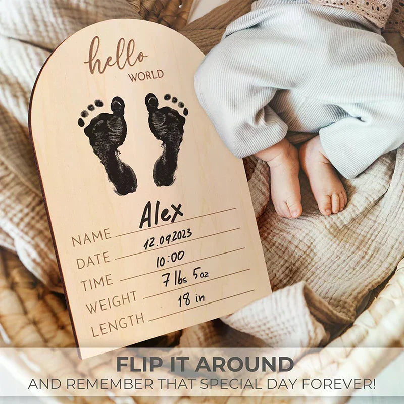 cadre photo double face moderne imprimé floral ultrason naissance empreintes pieds informations claire clips