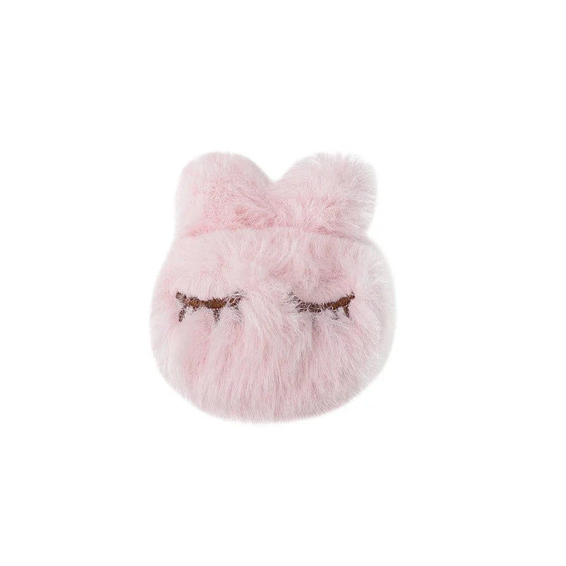 porte plaid peluche rose clair gris yeux fermés doux anti dérapant fixateur couette