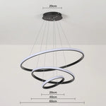 Suspension circulaire noire dimmable 3000K-6500K