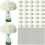 décoration intérieure moderne bouquet artificiels hortensias blanc soie 50 tiges vase translucide