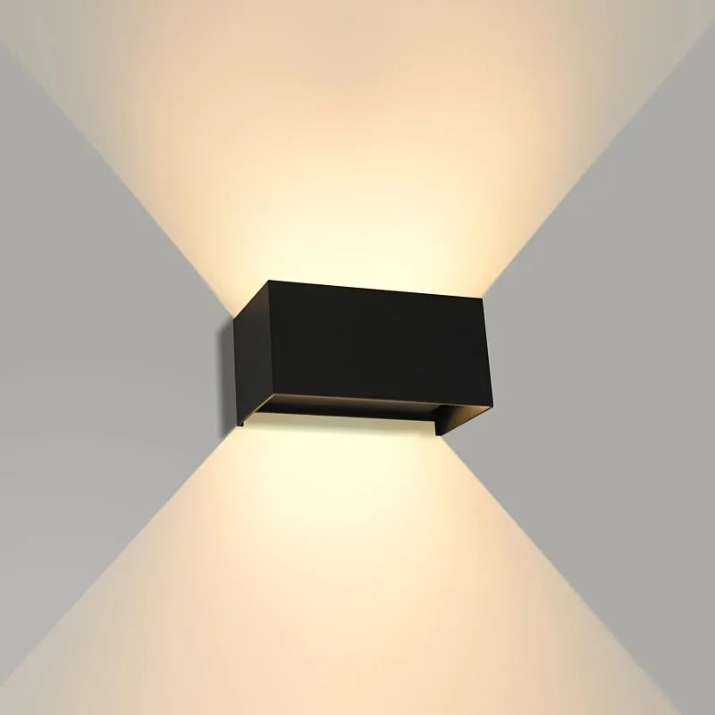 applique murale led moderne noire ip65 texture granulée contemporaine aluminium