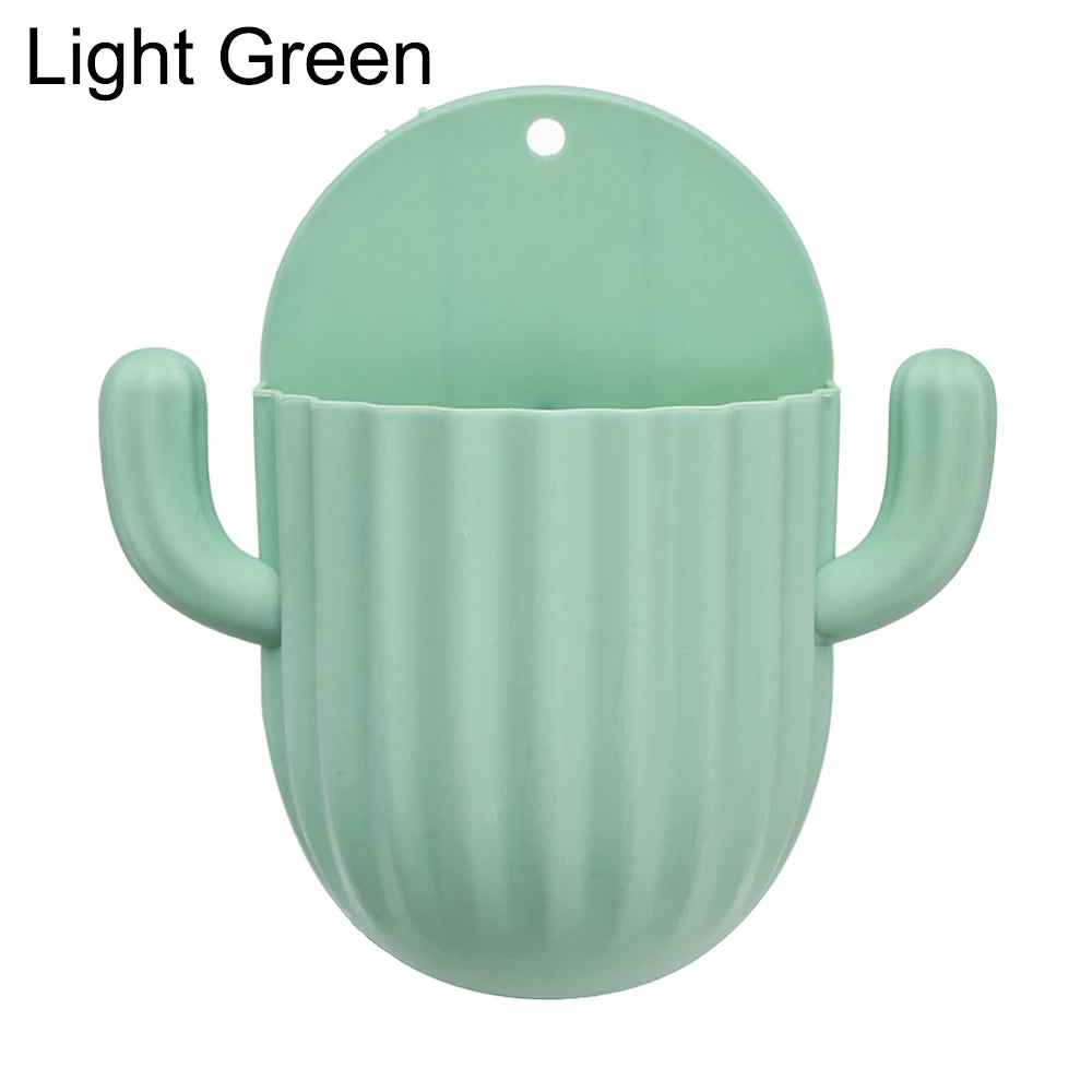 porte brosses dents moderne adhésif cactus vert rose bleu chambre salle bain