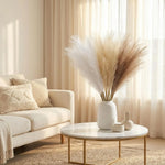 plumes artificielles boho chic decoration maison vase blanc fleurs soie couleur mixteintérieur minimaliste