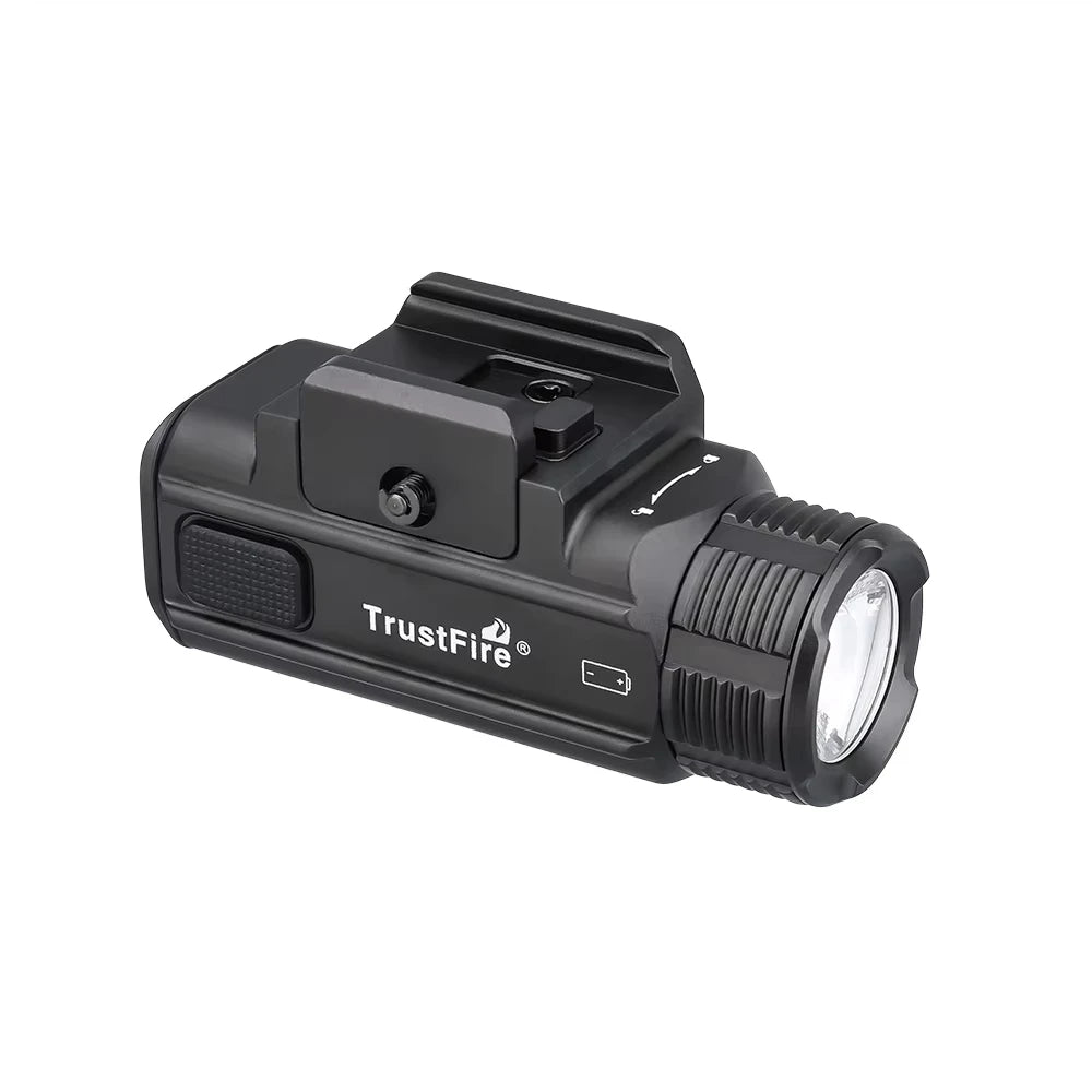 lampe tactique rechargeable 1050 lumens rail picatinny viseur laser noir aluminium