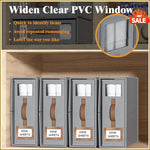 boîtes rangement gris modernes fenêtres pvc étiquettes personnalisables velcro rechargeables