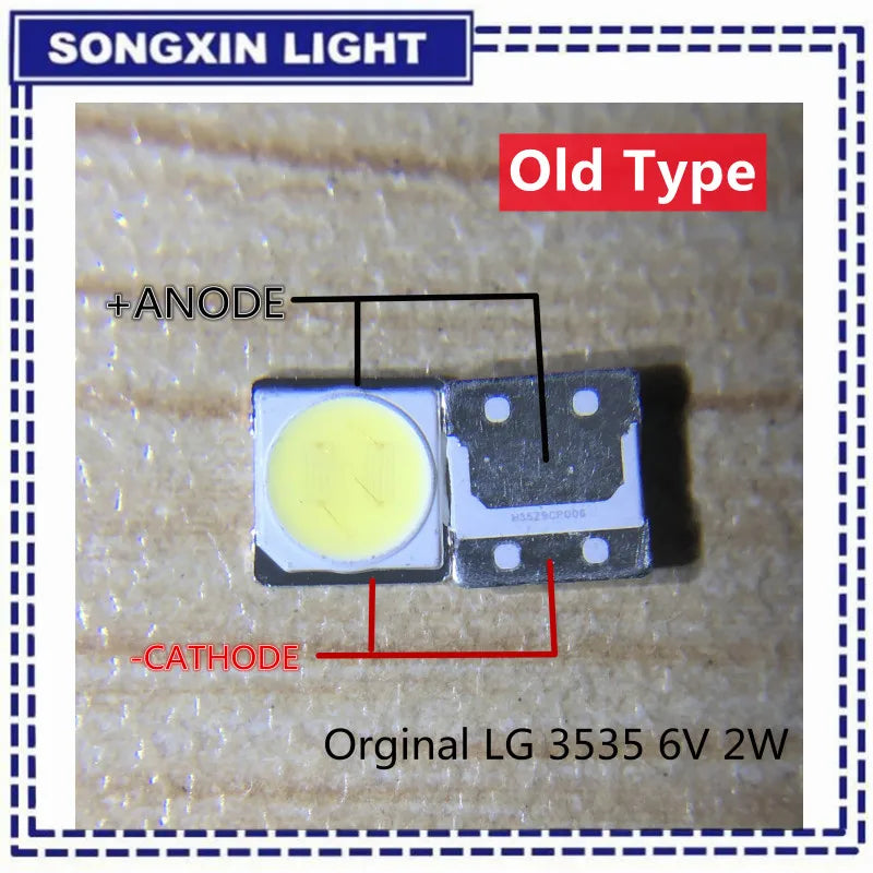 diodes led blancs 3535 6v électronique réparation télévision lcd led opaques nouvelles