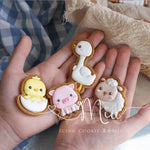 biscuits animaux farmacia dessin animé mouton poulet cochon vache oie cheval