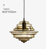 suspension lumineuse moderne verre transparent conique ampoules led blanc doré chambre salon