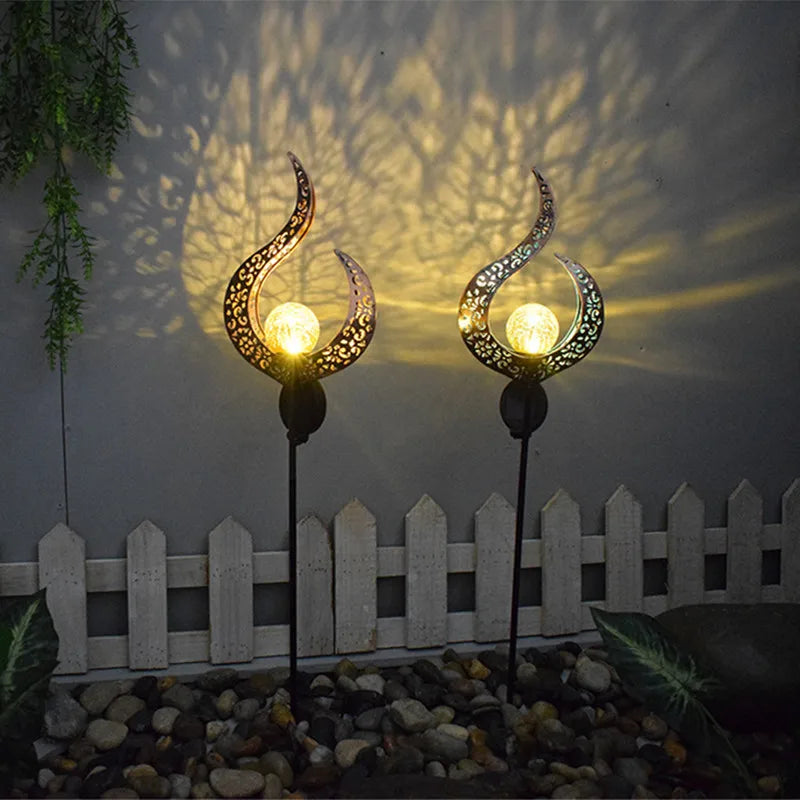 lumière solaire or artisanale étoiles motifs floraux oiseau jardin décoration extérieure