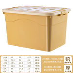 Boîte de rangement plastique bleue avec couvercle, dimensions 63,5x46,5x37,5 cm