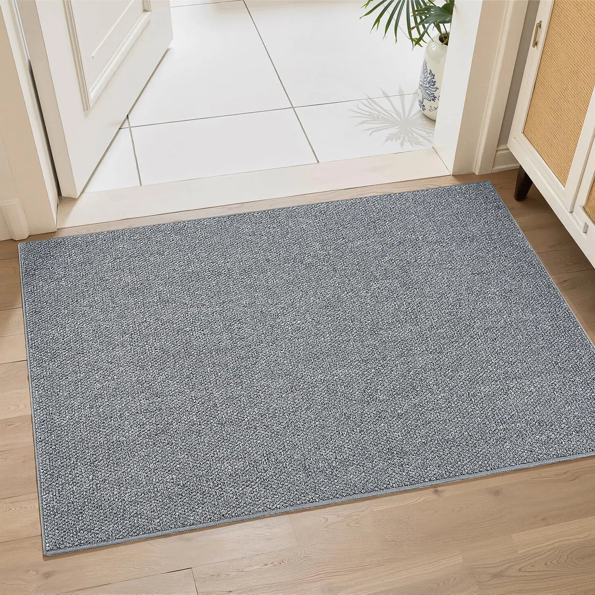 tapis moderne minimaliste gris beige antidérapant résistant corrosion solide polyestère durable chambre