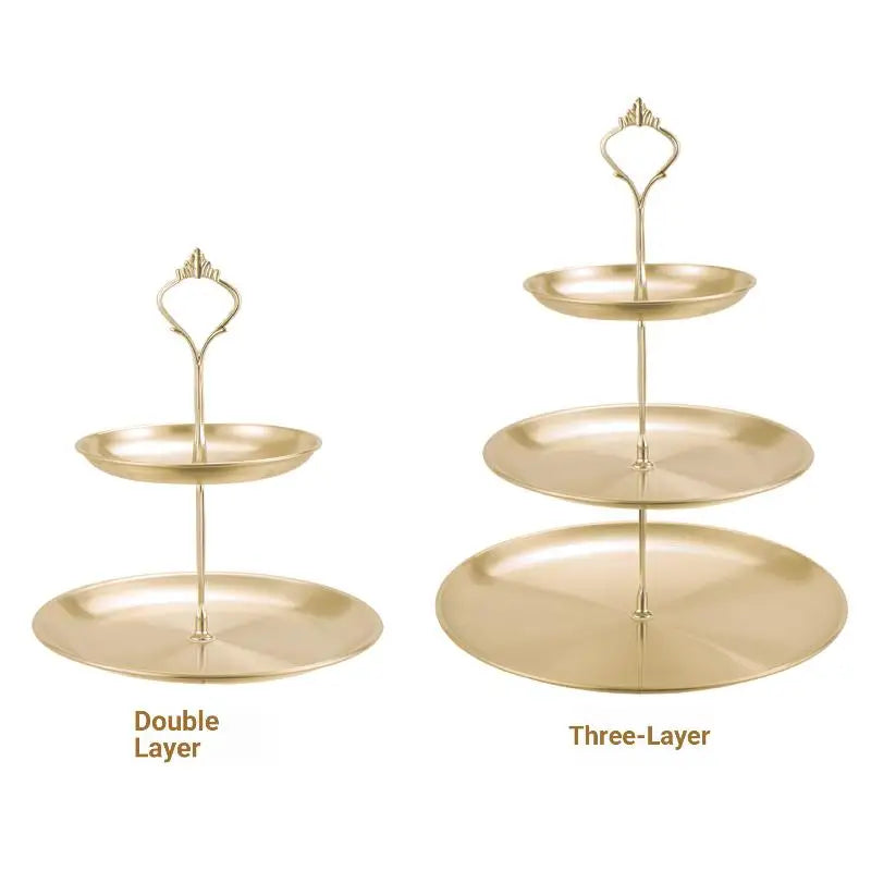 support gâteaux niveaux doré lisse moderne vis fixations plateau élégant mariage fête familleDecoration table
