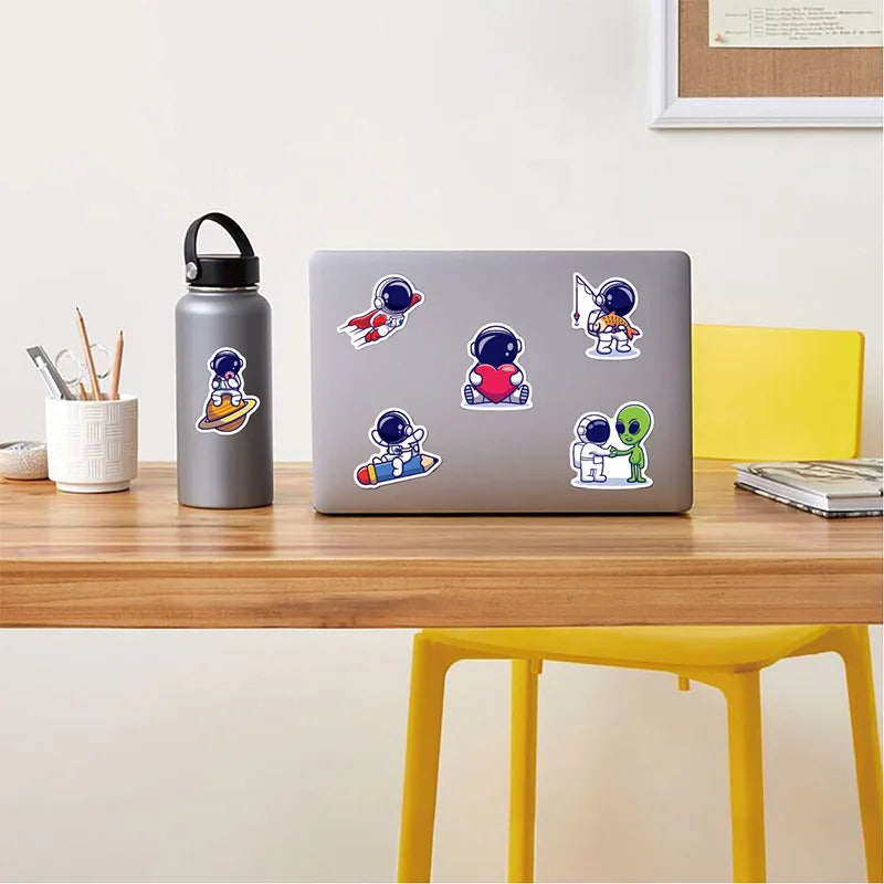 stickers cartoon astronautes planètes étoiles décoration diy carnet notes skateboard enfants adolescents