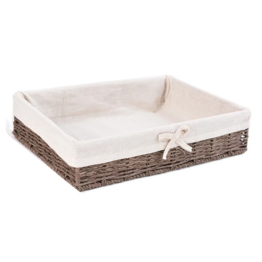 panier rangement tissé bambou beige brun clair rustique multiple utilisation bohème doublure opacité