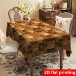 nappe marron rayures moderne cuisine table salon fêtes polyester réutilisable