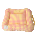 coussin animal velours côtelé carreaux bleu clair jaune rose blanc confortable moderne