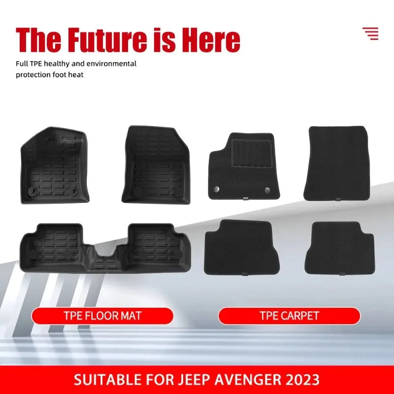 tapis sol anti dérapant noir protection tpe jeep avenger 2023 tout terrain moderne tout