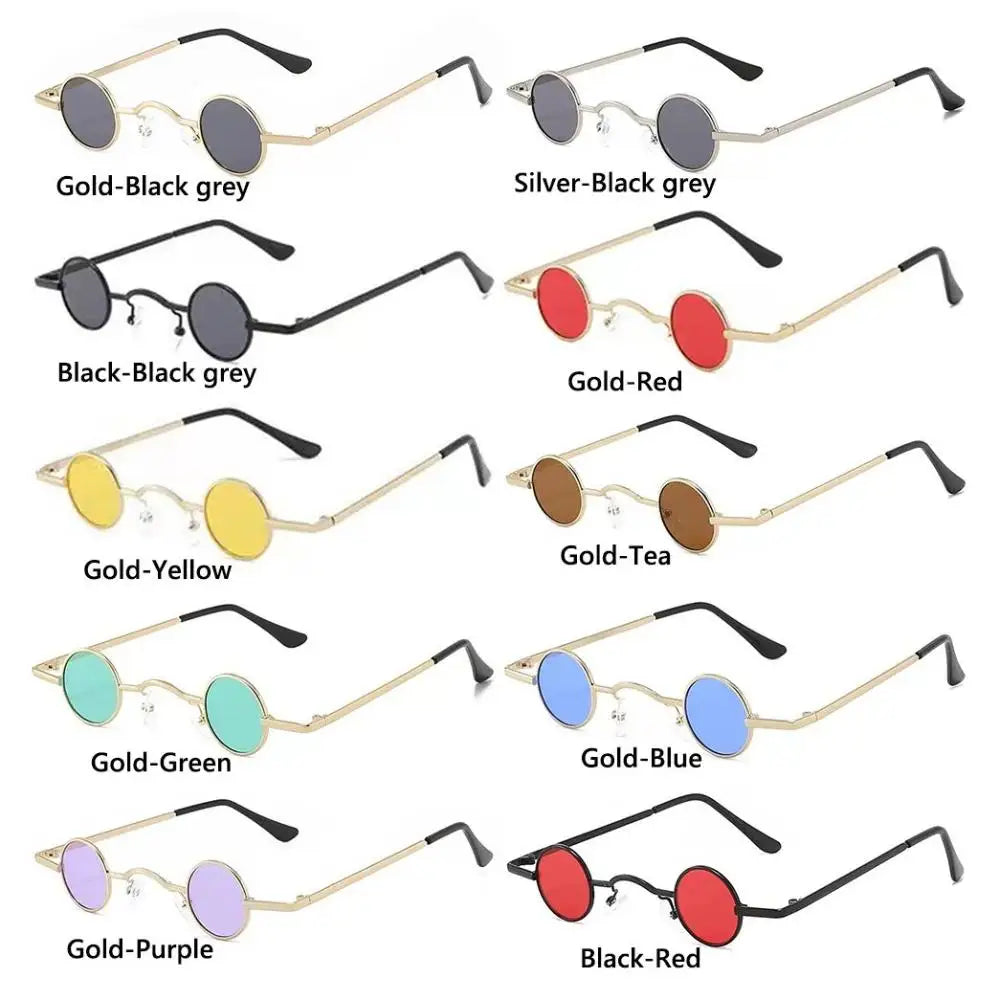 lunettes soleil unisexe rondes vintage or noir gris transparentes classiques punk anti reflet uv