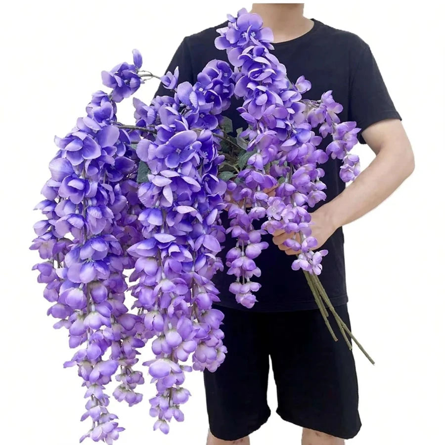 guirlande fleurs artificielles violettes blanches modernes décoration intérieure extérieure événements anniversaires mariage bohème nature