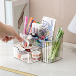 boîtes rangement maquillage accessoires transparentes modernes minimalistes brosse palette ruban adhésif étui