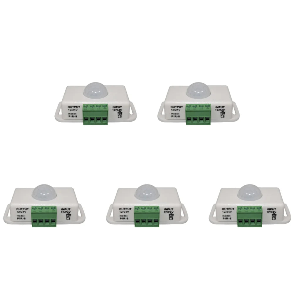 détecteur mouvement infrarouge noir blanc moderne sans fixation capteur infrarouge bornes vertes 76mm 45mm