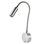 lampe chevet flexible moderne argentée noir interrupteur on off gooseneck brillant chambre minimaliste