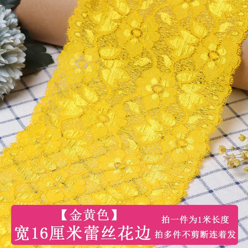 ruban élastique dentelle large 16cm serviettes classiques couleurs variées usage partie decoration