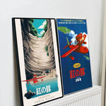 affiche moderne porco rouge dessin animé illustration personnage avion paysage mural chambre salon