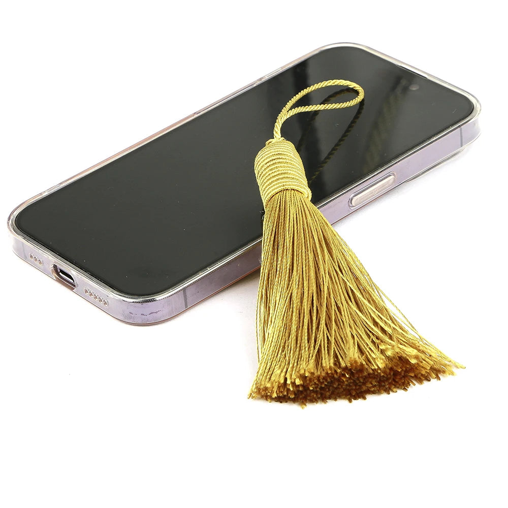 pompons décoratifs tissés dorés opaques 17cm rideaux vêtements artisanal 12 pièces
