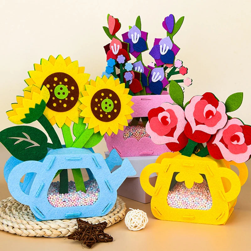 bouquet artificiel papier crépon multicolore artisanal graines feuilles 22cm 18cm