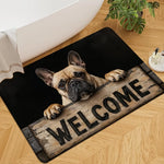 tapis moderne imprimé chien noir blanc antidérapant polyestère salon chambre cuisine