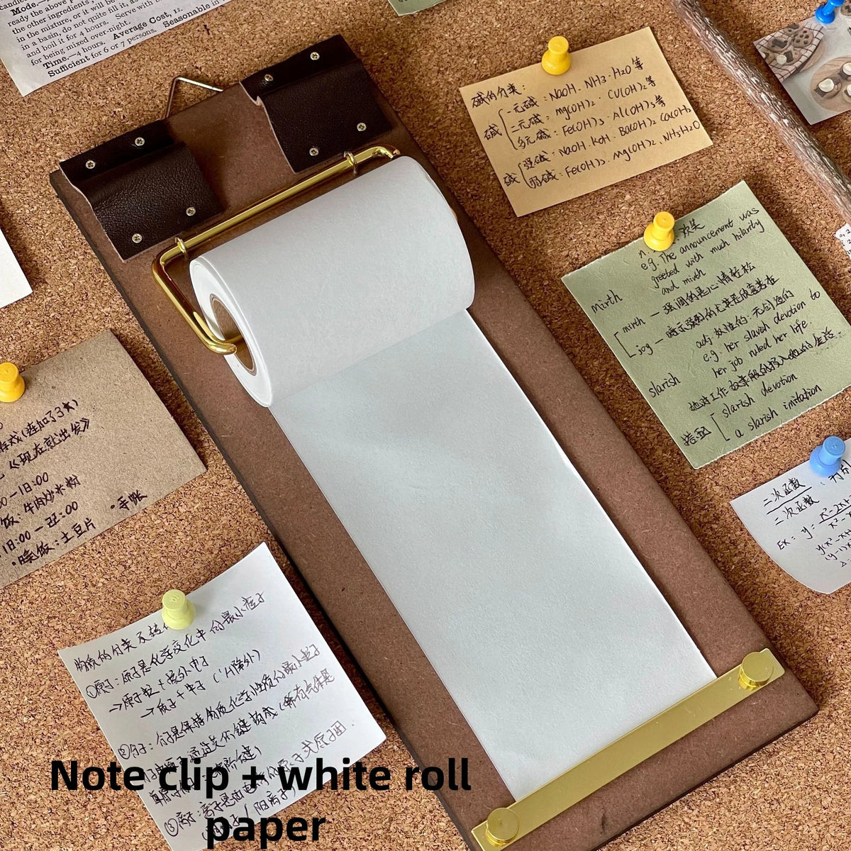 tableau liste tâches papier rouleau rechargeable clips suspension moderne écriture planning notepad marron beige