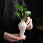 vase table céramique blanc minimaliste simple decoration maison arrangement fleurs thé cérémonie
