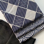 tissu teint motif vagues bleu marine blanc moderne serviettes 150cm large résistant abrasion 150x50cm