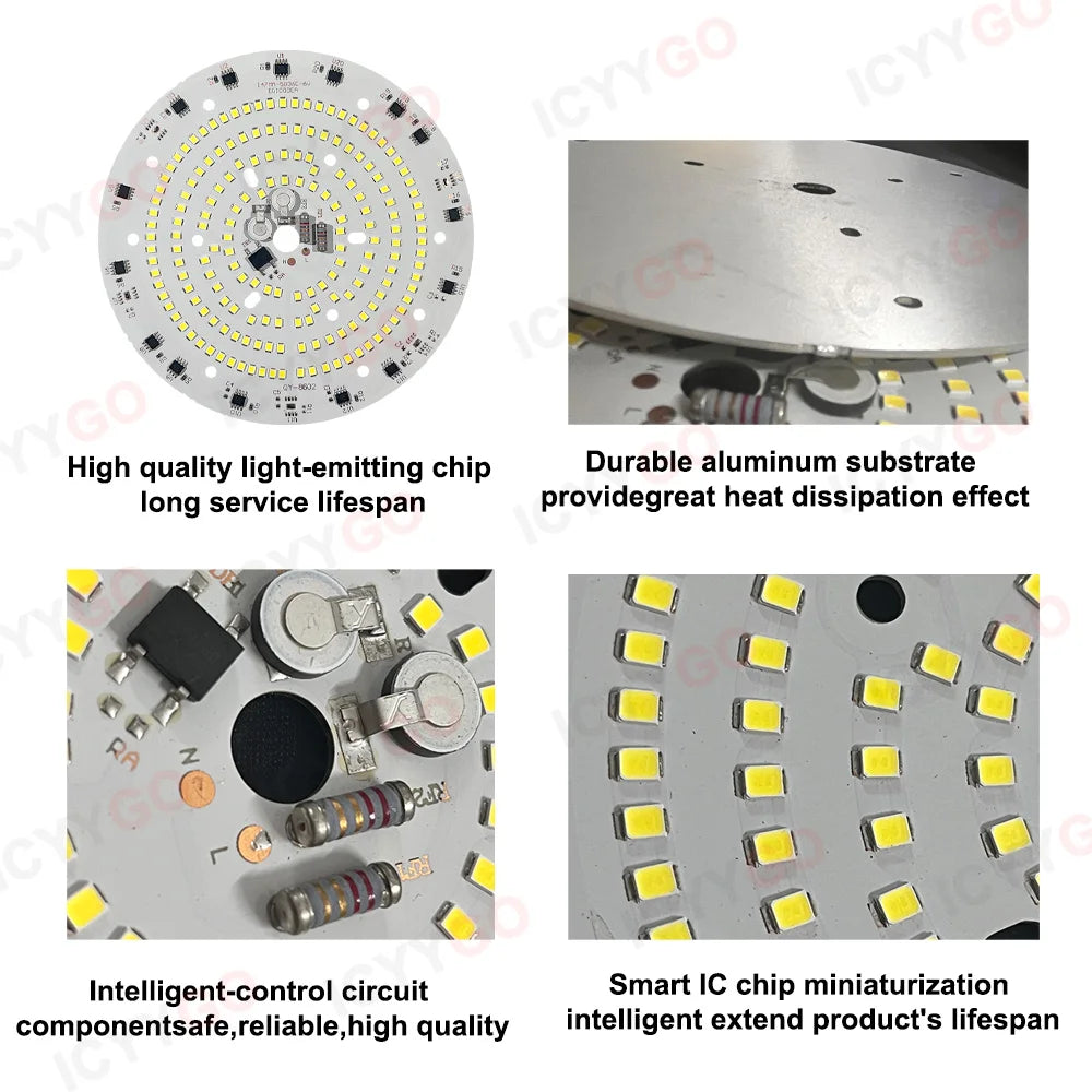 plaque led 24w 40w 50w 80w 100w 150w blanc diodes smd 2835 moderne ac220v