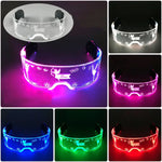lunettes lumineuses led futuristes transparentes paillettes circuit imprimé élastique fête rave club nuit