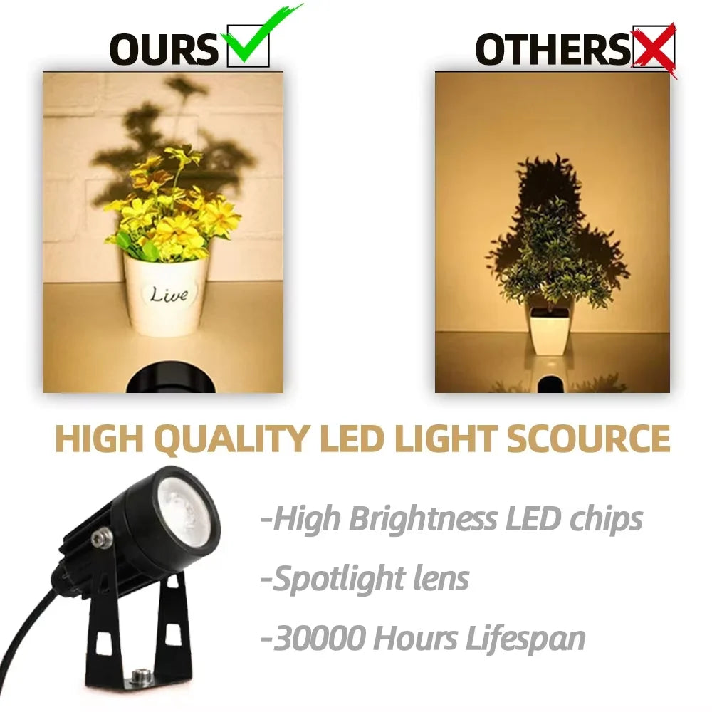 spots led paysagistes noirs modernes 12 tringle adaptableextérieur sécurité ip65 étanche