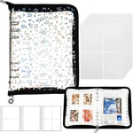 album photo transparent moderne étoiles dorées anneaux métalliques pochettes réutilisables pvc a5