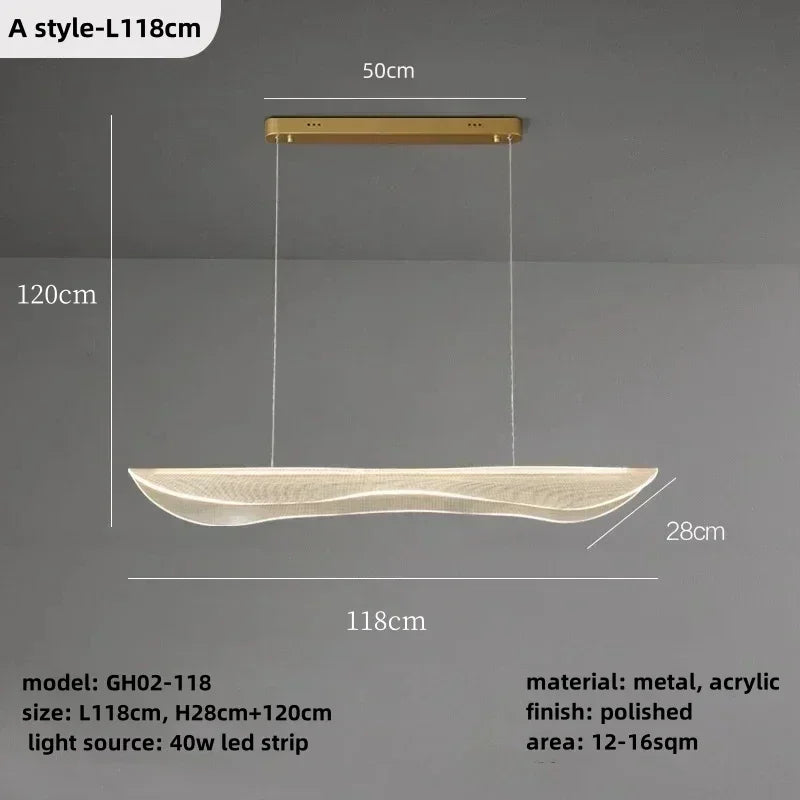 suspension lumineuse moderne blanc doré texture maille fine clips métalliques 6000K 4500K 3000K