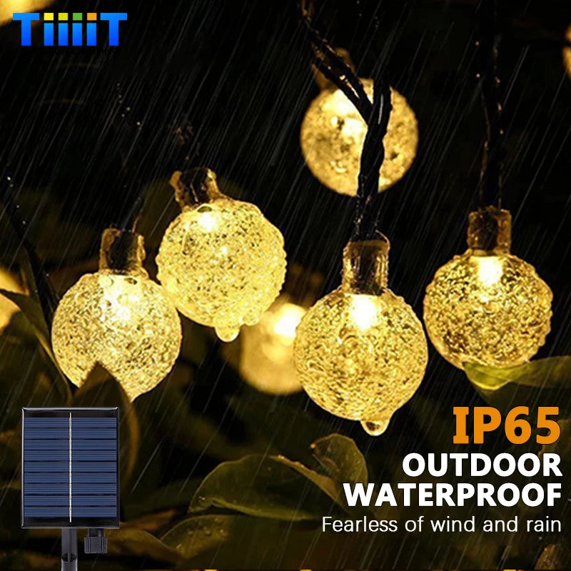 guirlande lumineuse solaire 300 led multicolore blanc chaud moderne étanche extérieure festive jardin camping