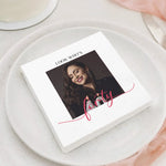 serviettes jetables personnalisables anniversaire blanc texture microfibreuse moderne élégant photo texte
